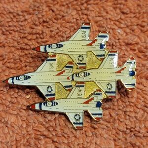 Vintage USAF United States Air Force Thunderbirds 4 Jet Formation Lapel Hat Pin